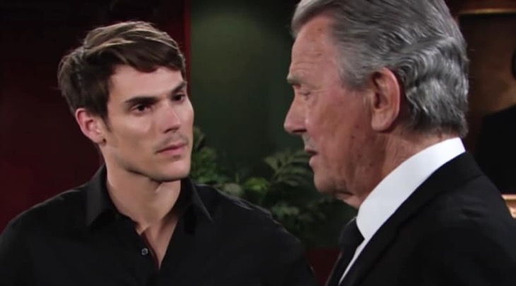 The Young and The Restless: Victor Newman (Eric Braeden) and Adam Newman (Mark Grossman)