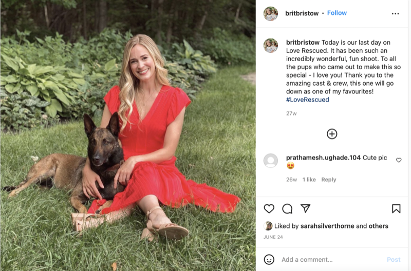 Brittany Bristow And Chris McNally In Hallmark’s A Dog Named Indie