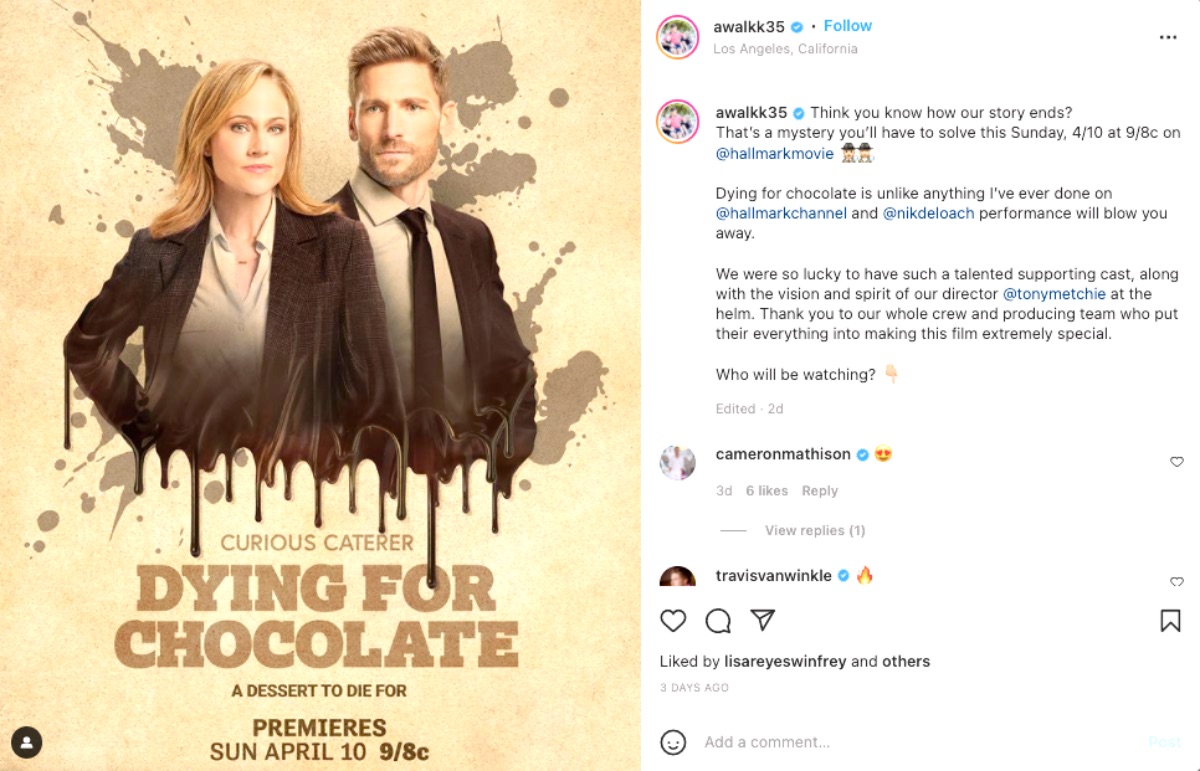 Hallmark Channel Spoilers: Andrew Walker in Dying for Chocolate: A Curious Caterer Mystery