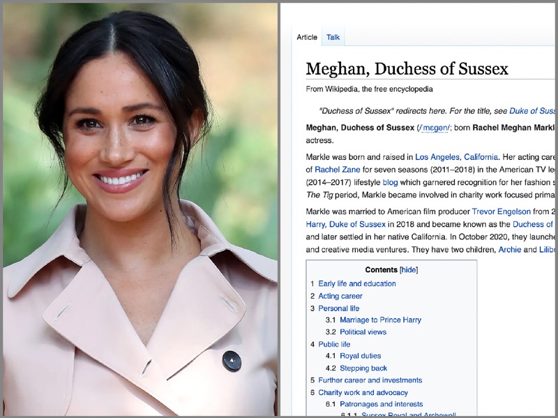 Meghan Markle Altered Wikipedia Profile After Meeting Prince Harry, Went From Hostess To Humanitarian