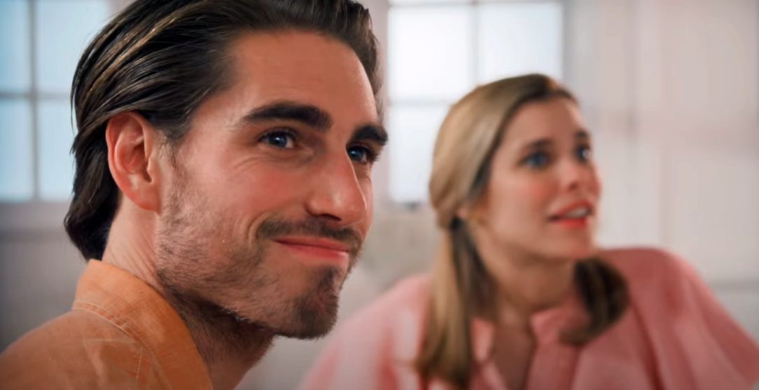 Julian Haig as Grayson Tanner and Susie Abromeit as Amelia in Love in Bloom