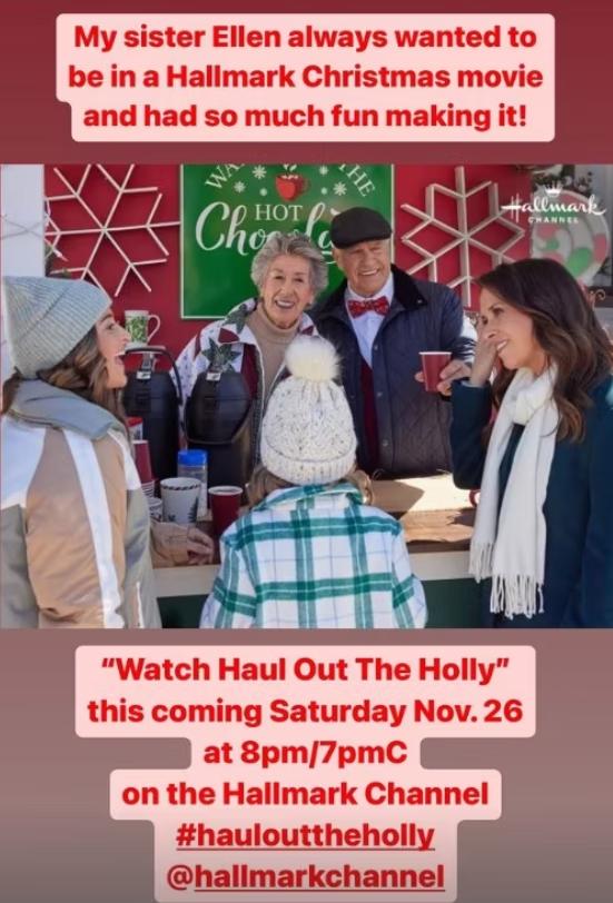 John Travolta celebrated his sister for her role in Haul Out The Holly on Hallmark Channel