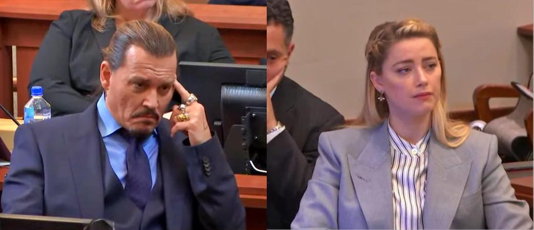Johnny Depp and Amber Heard in court