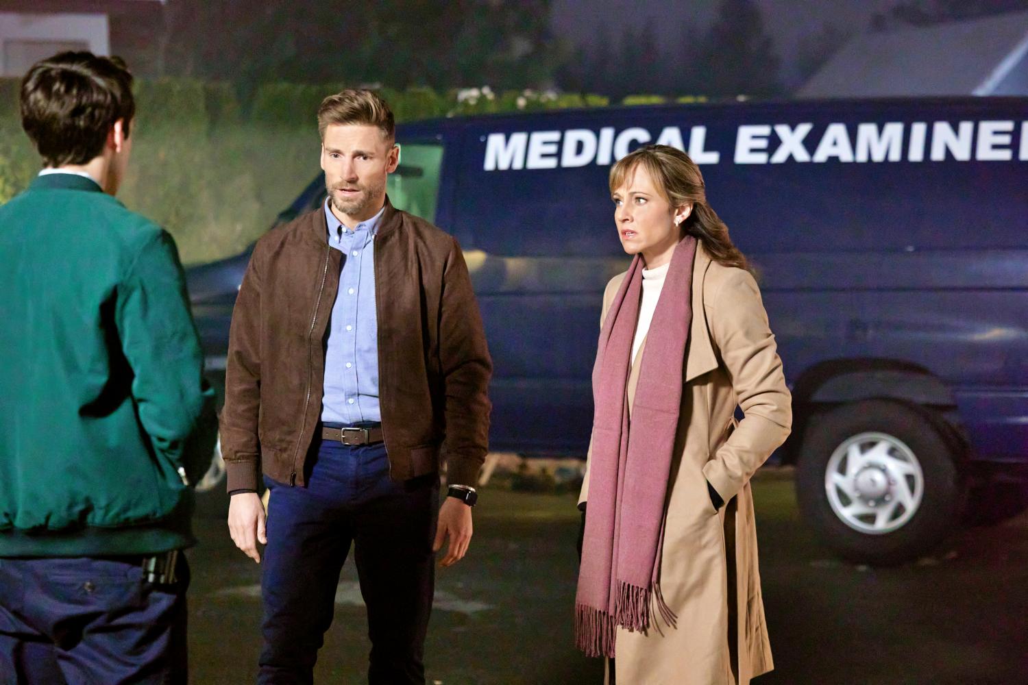 Andrew Walker, Nikki DeLoach in Curious Caterer: Grilling Season on Hallmark Movies & Mysteries