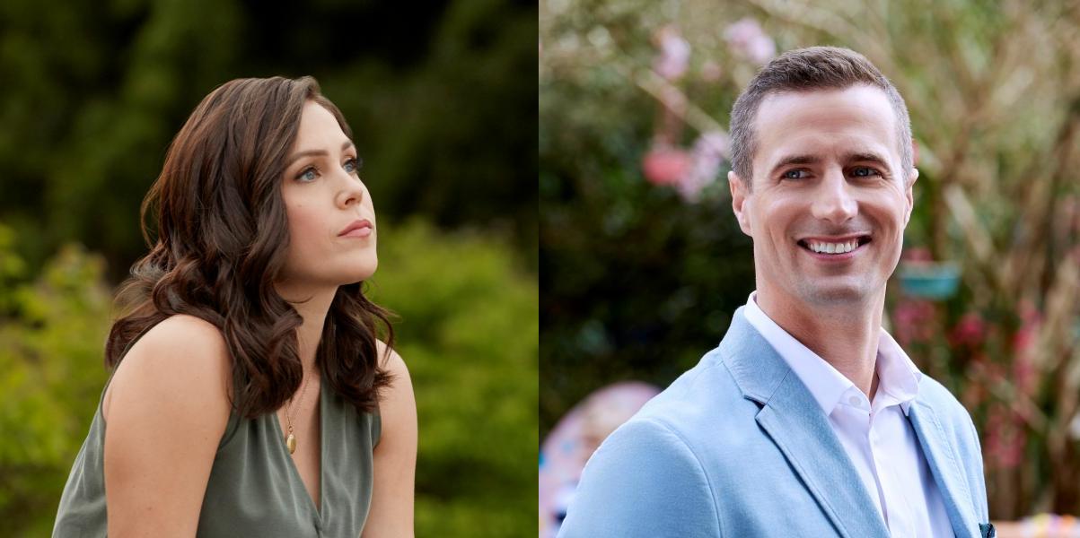 Erin Krakow and Brendan Penny in The Wedding Cottage on Hallmark
