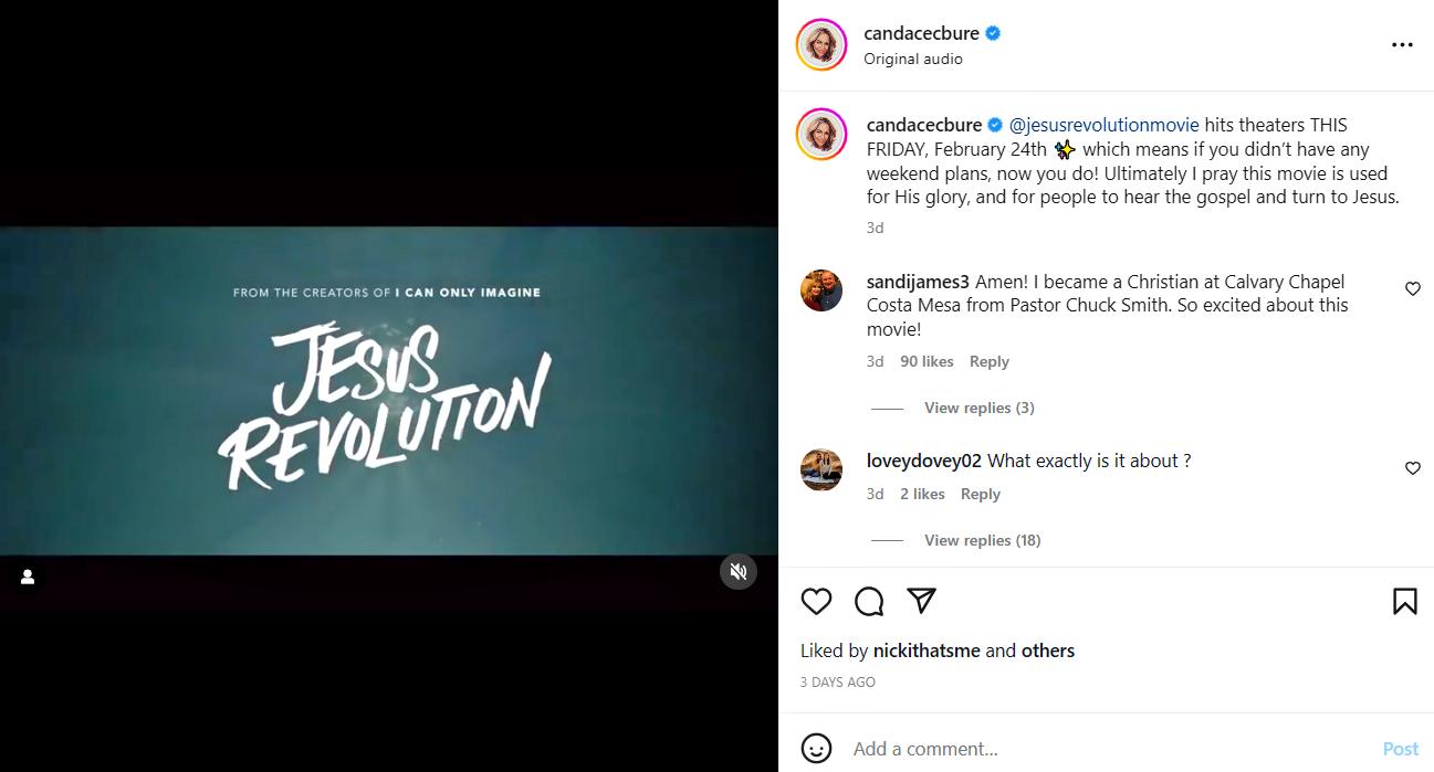 Candace Cameron Bure on new faith-based movie Jesus Revolution
