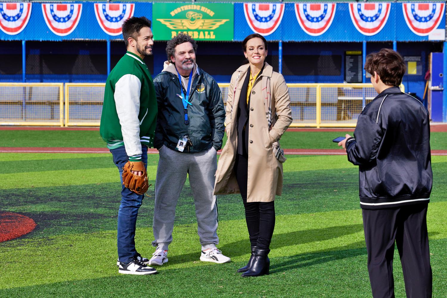 Marco Grazzini and Erin Cahill star in Hearts in the Game on Hallmark Channel