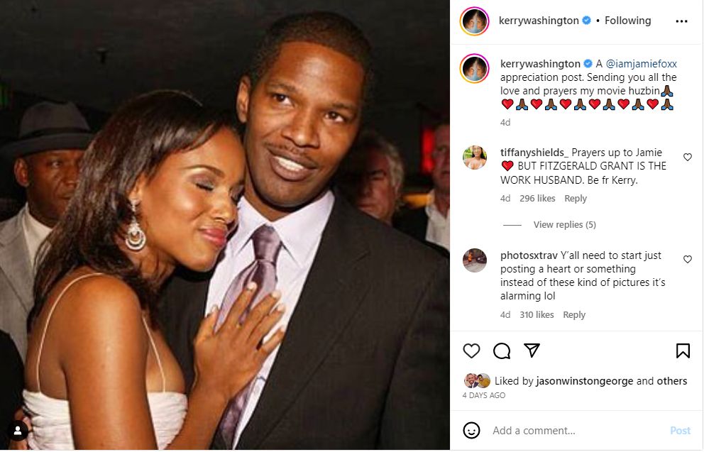 Kerry Washington and Jamie Foxx