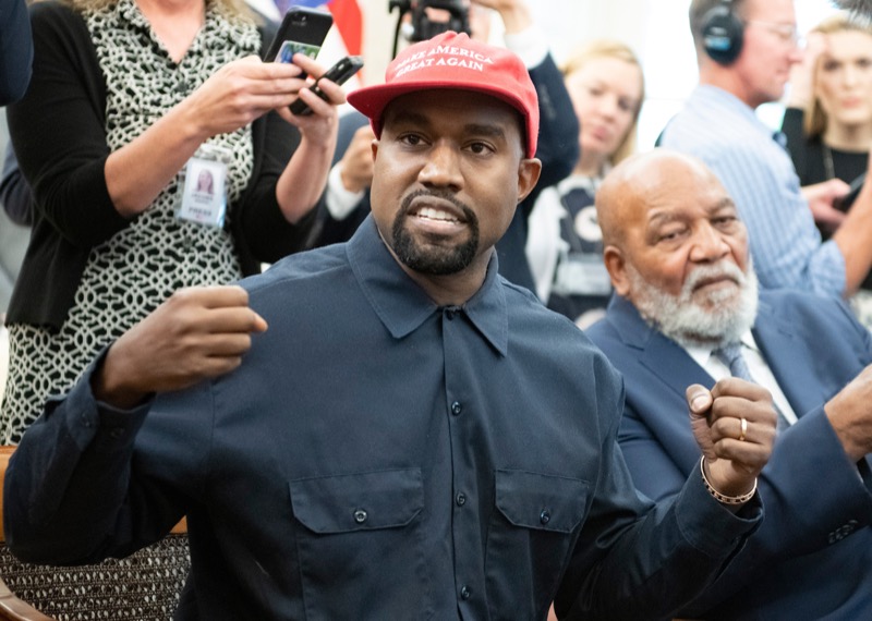 Kanye West Sports Odd Outfit For Outing With Kids
