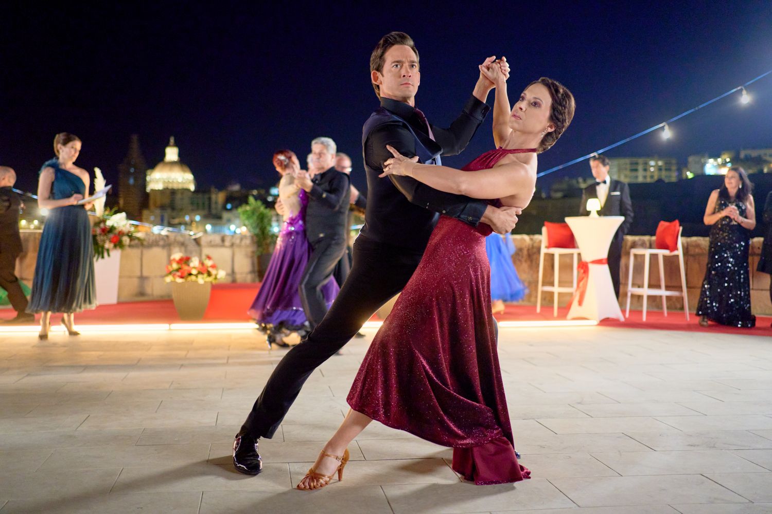 Lacey Chabert and Will Kemp in The Dancing Detective: A Deadly Tango on Hallmark Movies & Mysteries