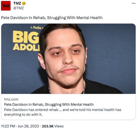 Pete Davidson Admitted To Pennsylvania Rehab Facility