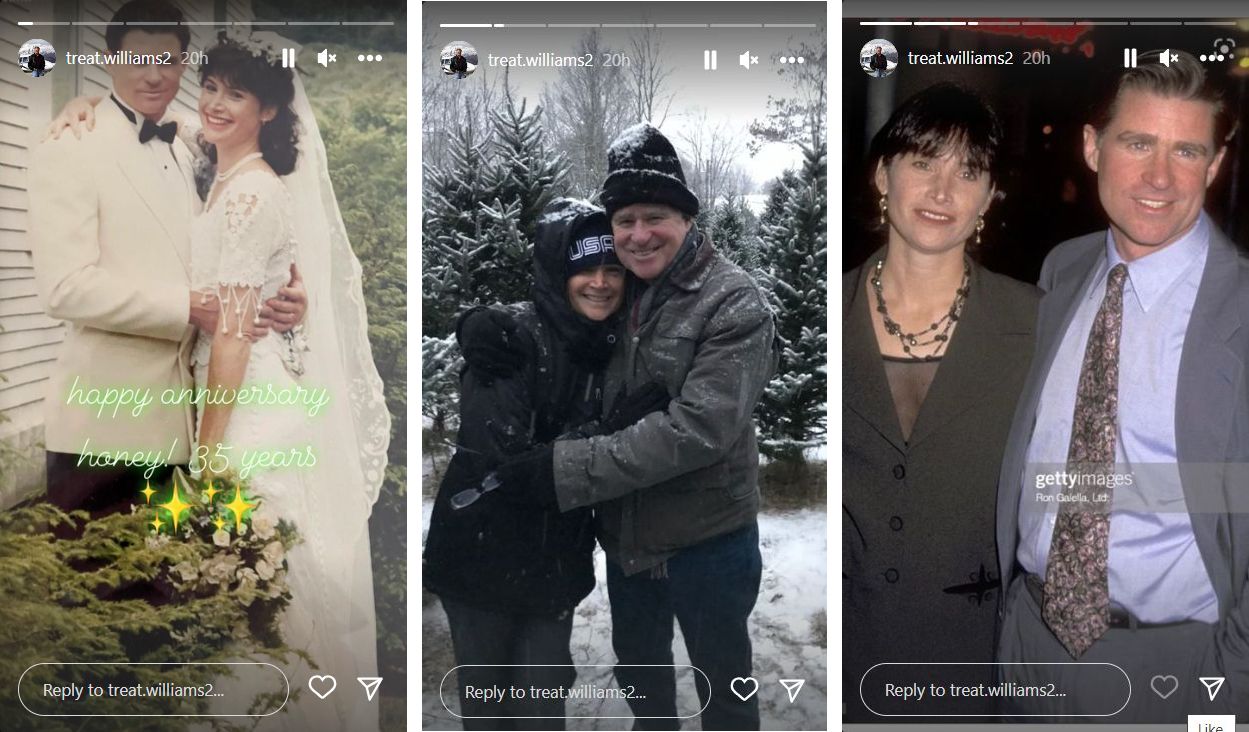 Throwback images of Treat Williams and Pamela Van Sant