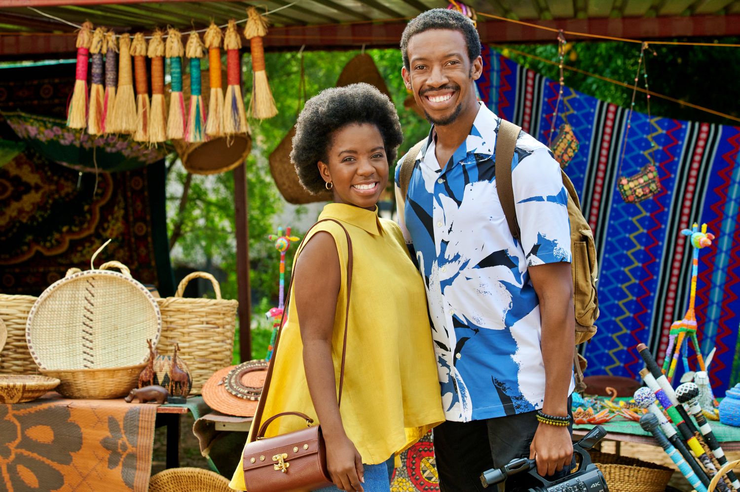 Samke Makhoba and Maxx Moticoe in A Safari Romance on Hallmark