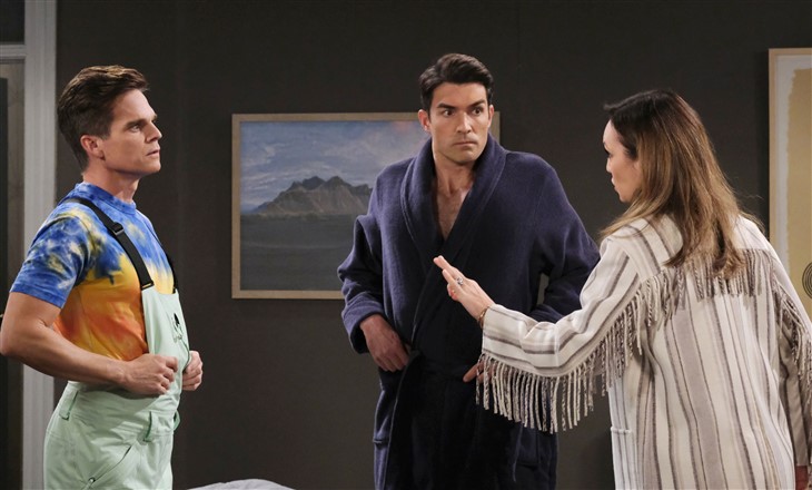 Days Of Our Lives: Leo Stark (Greg Rikaart) crashes Gwen Rizczech (Emily O’Brien) 