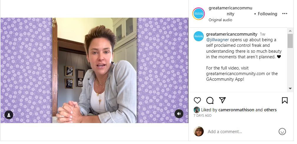 Jill Wagner in a video for Great American Community