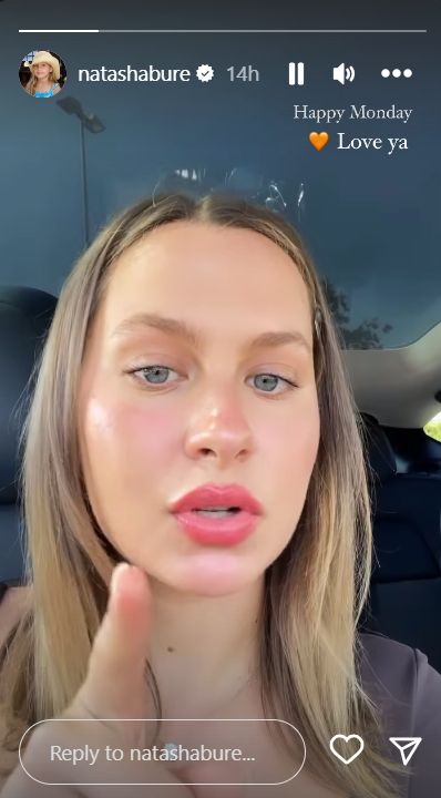 Natasha Bure Instagram Story