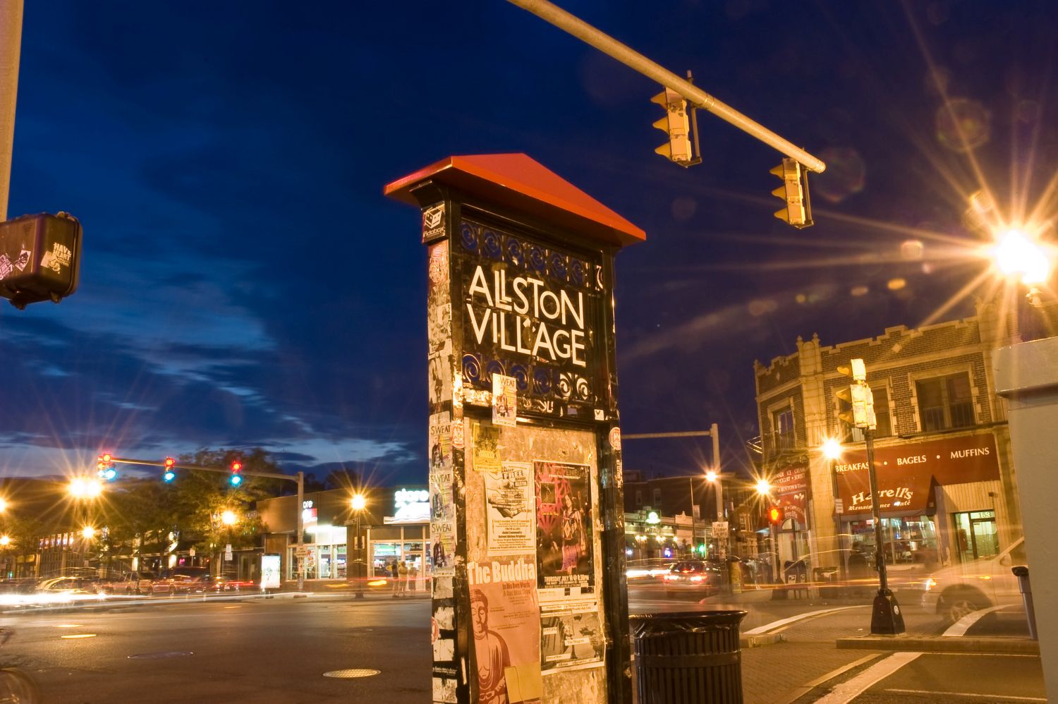 Allston, Boston at night