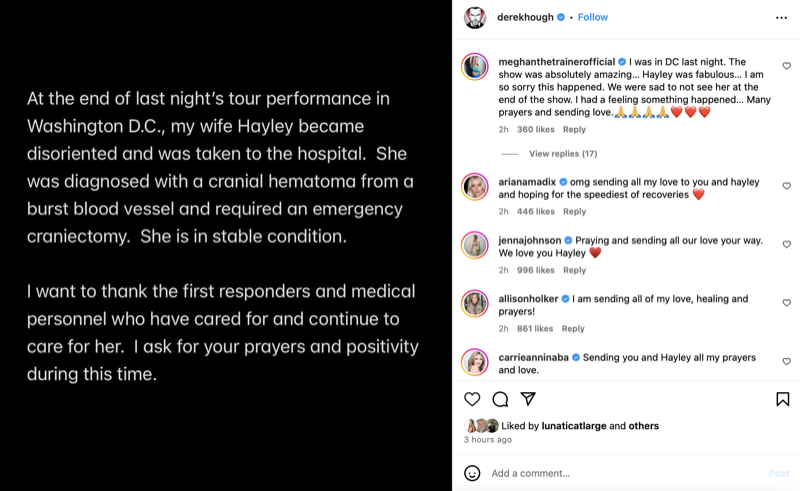 DWTS Derek Hough Wife Hayley Erbert's Emergency Brain Surgery, Tragic Details