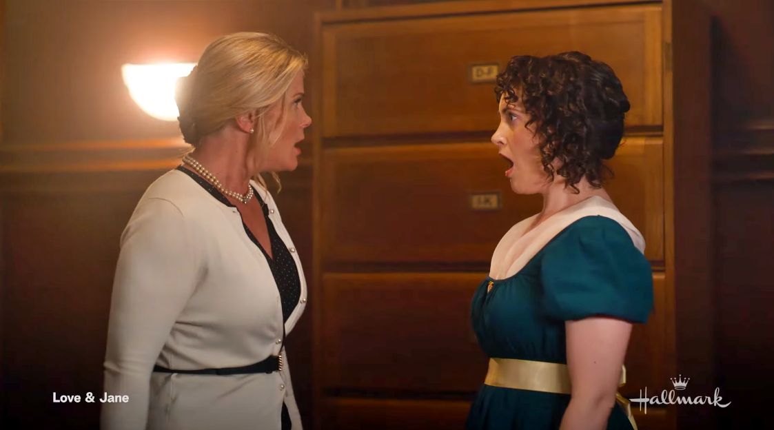 Alison Sweeney and Benjamin Ayres in Love & Jane on Hallmark Channel