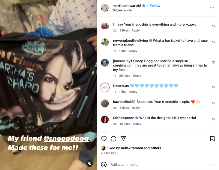 Snoop Dogg Gifts Martha Stewart A Special Jacket Featuring Her Face & More!