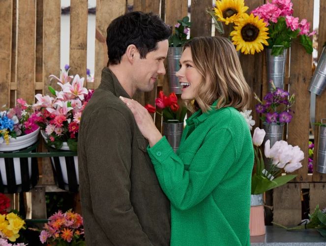 Aimee Teegarden and Benjamin Hollingsworth in An Easter Bloom on Hallmark Channel