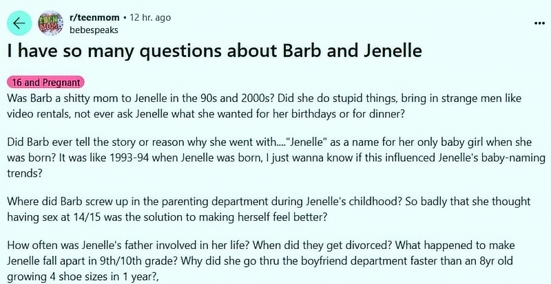 Barbara Evans, Jenelle Evans Discussion - Reddit