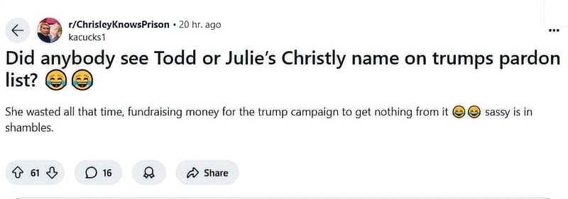 Fans Discuss Todd and Julie Chrisley Not Getting Pardoned - Reddit