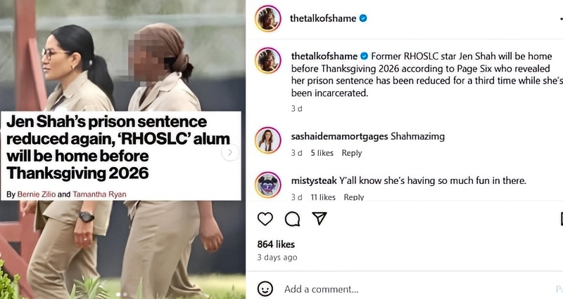 Real Housewives Star Jen Shah Gets More Time Shaved - Talk of Shame Via Page Six - Instagram