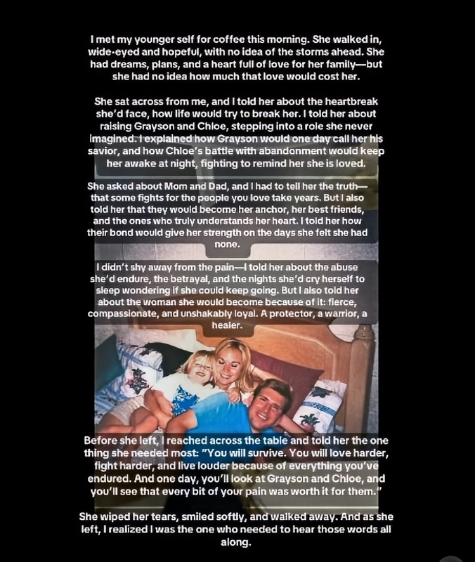 The letter that Savannah wrote to her younger self - Instagram