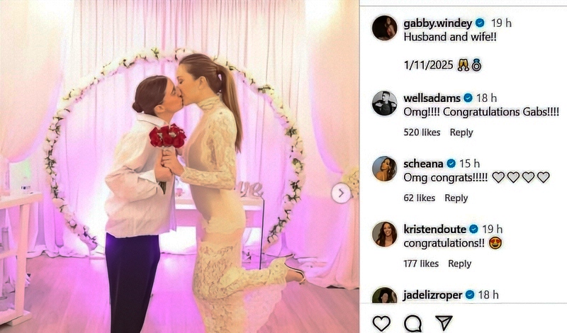 Gabby Shares Wedding Photo - Instagram