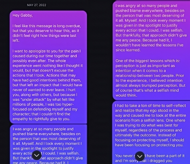 Clayton Shows Apology Reciepts - TikTok