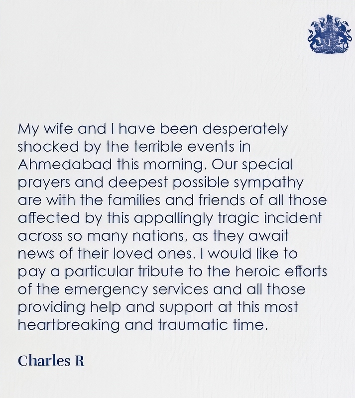A message from His Majesty The King after Ahmedabad - Instagram