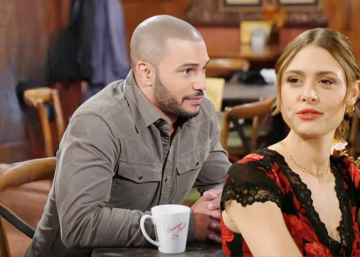 The Young and The Restless: Claire Grace Newman (Hayley Erin) and Holden Novak (Nathan Owens)