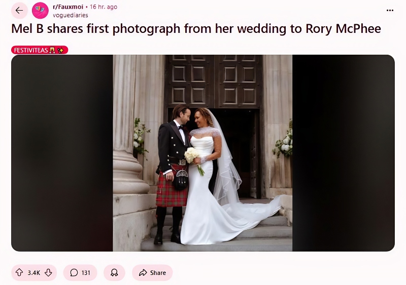 First photo of the wedding with Rory - Via Reddit