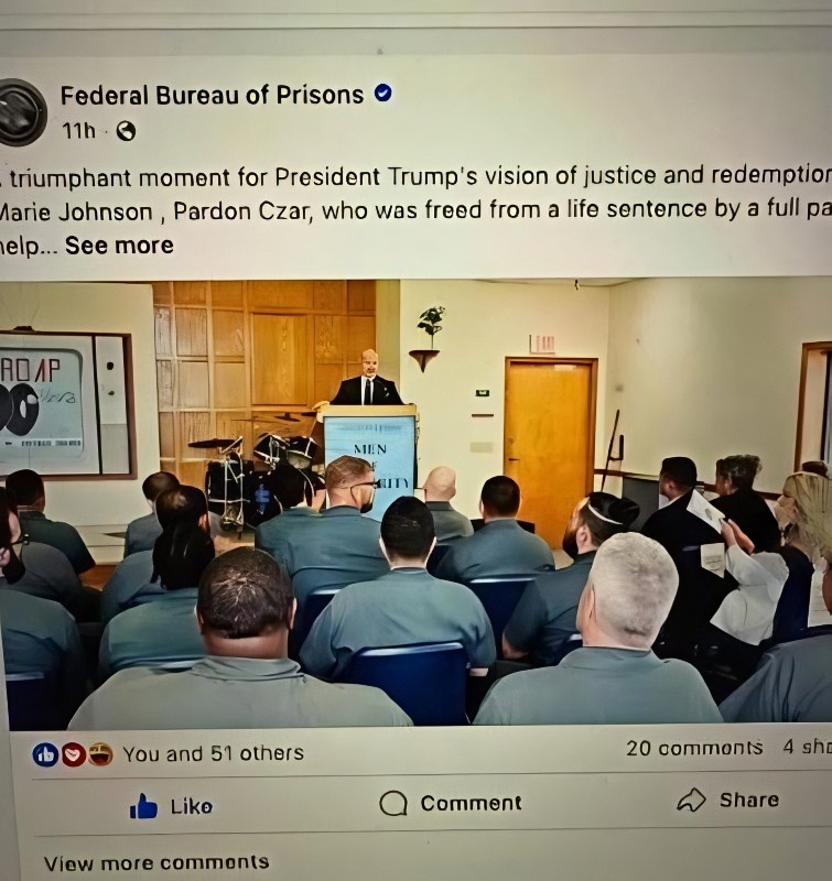 Todd shares Federal Bureau of Prisons post - Instagram