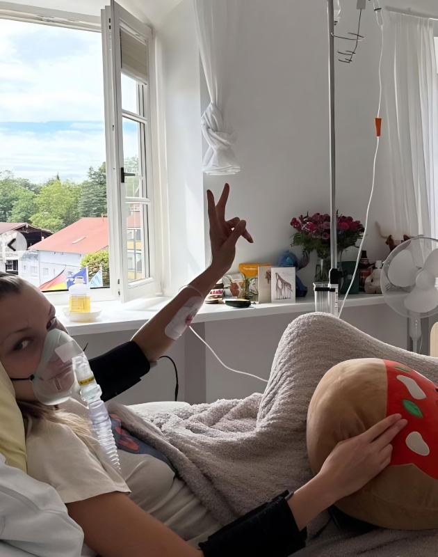 Bella's hooked up to an IV - Instagram