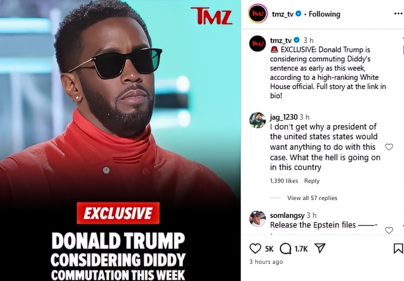 Trump allegedly considers a commutation - TMZ - Instagram
