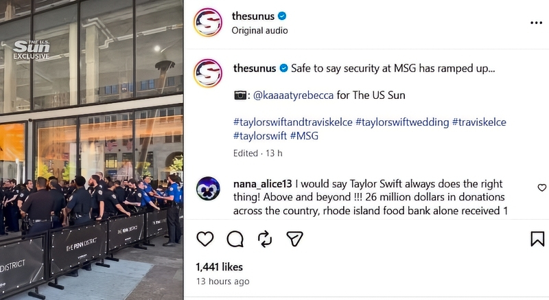 @thesunus Instagram - lots of cops at MSG