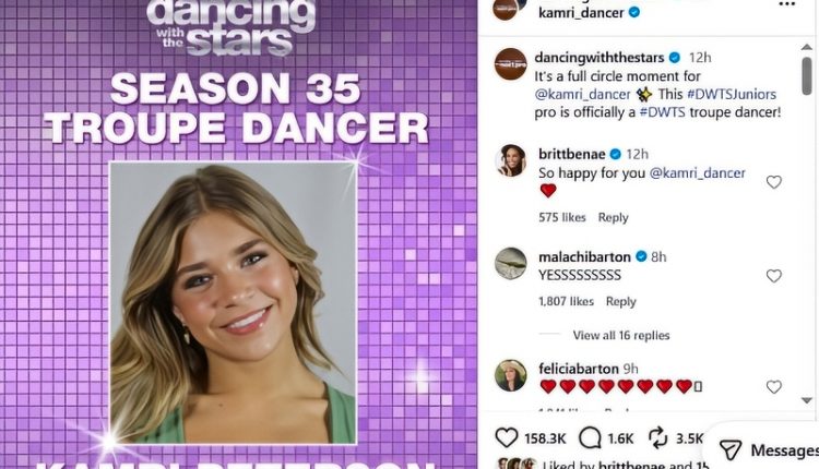 Kamri is officially appointed – Image DWTSA – Instagram