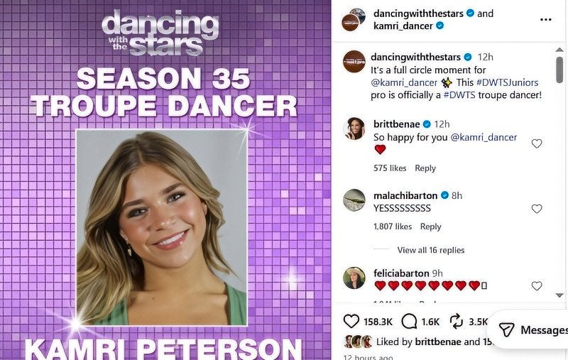 Kamri is officially appointed - Image DWTSA - Instagram