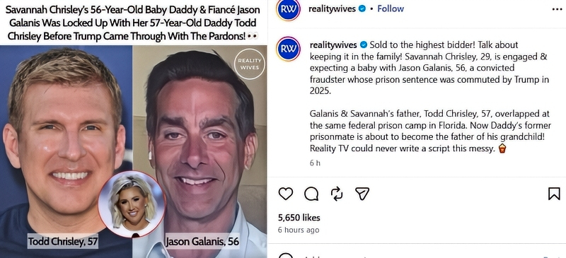 The Instagram post by @realitywives