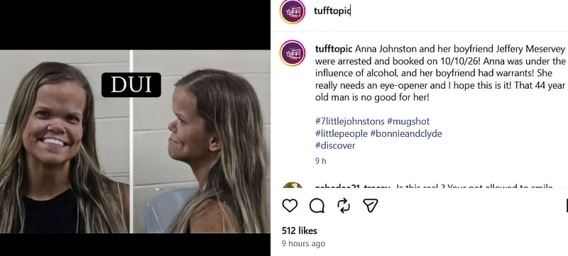 Tufftopic shared the news about Anna's arrest on Instagram